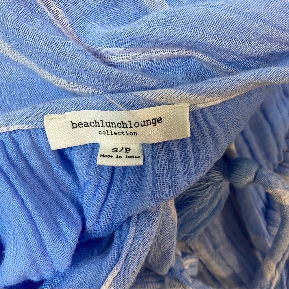 Beachlunchlounge Blue and White Stripe Tassel Tie Dress - Picture 5 of 8